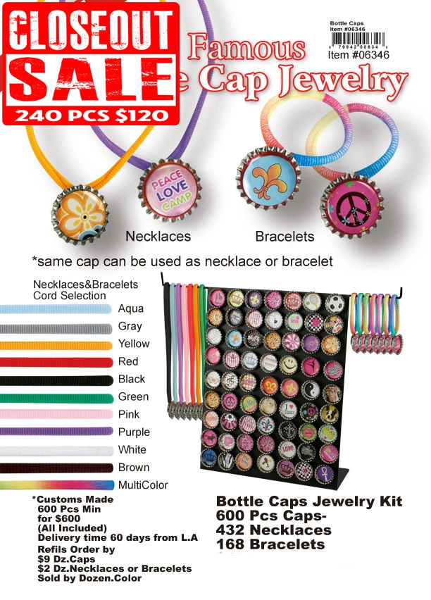 Bottle Cap Jewelry Closeout